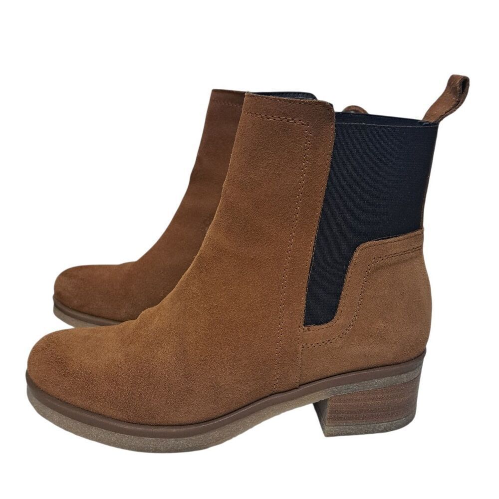 Avellini Chelsea Western Leather Suede Slip On Chic Boots Size 9.5 Cognac Brown - Picture 12 of 12